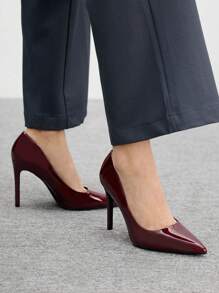 CUCCOO BIZCHIC New Versatile Pointed Toe High Heels For Women - Burgundy - View 4