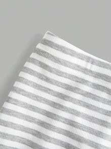 Comfortcana Plus Size Women's Casual Striped A-Line Skirt - Light Grey - View 5