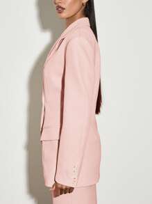 AiiRZ Tailored Asymmetric Blazer With Front Split - Pink - View 4