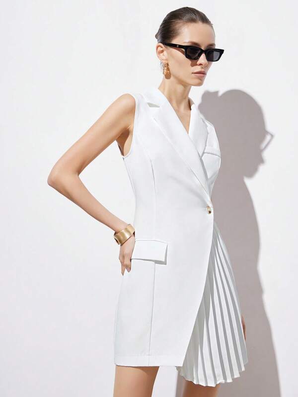 Aveloria Modichic Professional Chiffon Asymmetrical Cut Women's Blazer Jacket