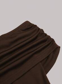 SHEIN Belle Plus Size Elegant Off-The-Shoulder Little Black Midi Dress, Formal Gown For Wedding, Women