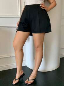 Dazy Plus Black Slim Fit Elegant Shorts For Spring/Summer Business Women Attire