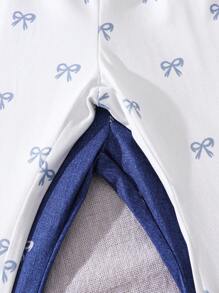 2pcs/Set Baby Girl Spring&Summer Casual Style Bowknot Printing Long Pants - Multicolor - View 4