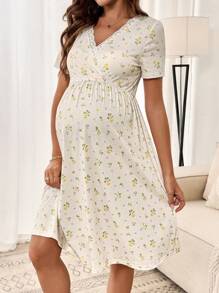 SHEIN 孕妇装、内衣和睡衣、睡衣套装、女士内衣、睡衣、睡裙、家居服、睡袍、睡袍、睡衣 - 杏色 - 查看 6