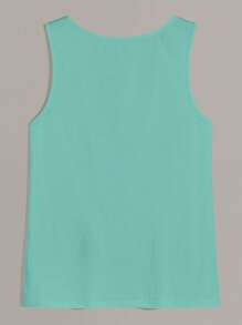 Manfinity EZcore Men's Casual & Versatile Racoon Print Round Neck Sleeveless Tank Top - Green - View 2
