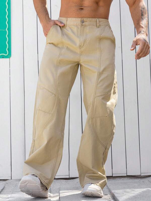 DAZY Spring Solid Khaki Colored Men's Denim Jeans