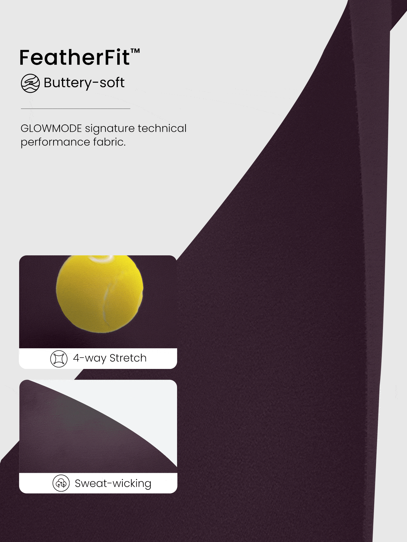 GLOWMODE Sujetador Deportivo Con Forma De Corazón Featherfit™, Ajustable A La Espalda En Forma De U, De Bajo Impacto Para Yoga - Bold Plum - Añade 4