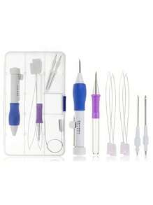 DIY Punch Needle Kit Full Set, Embroidery Pen, Thread, Craft Tool For Fabric Sewing, Beginner-Friendly Poke Needle Art Supplies,Theme Gift