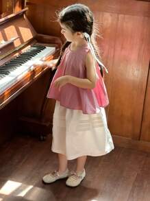 DAZY Ensemble 2 pièces de débardeur et jupe couleur unie pour jeune fille, style casual d'été - Rose bonbon - Voir 5