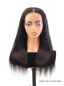 TrueHD Pre Bleached Glueless HD Lace Straight 6*4 180% 16-20 Inch Lace Closure Wigs Natural Black Wear & Go