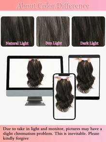 ZERO-NET 14-16英寸女士真发片，适合头发稀疏的女性，波浪发片