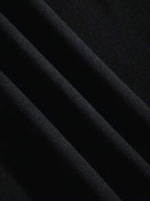 Manfinity Dauomo Men's Simple Letter Print Short Sleeve T-Shirt, Summer - Black - View 3