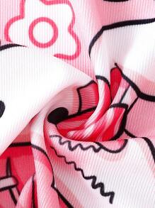 3-Pack Young Girl Cartoon Rabbit Print Cami Tank Tops, Light Blue, Light Purple, Light Pink - Multicolor - View 5