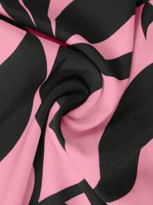 SHEIN VCAY 2pcs Women Set: Open Shoulder Crop Top & High Waist Loose Skirt - Watermelon Pink - View 7