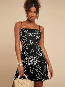 Travachic 适合夏季的女士时尚无袖连衣裙 - 黑色 - 查看 4