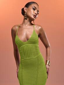 MUSERA Vestido largo de verano con panel de corsé de cuello halter, espalda con cordones, estilo sexy Ibiza, apropiado para vacaciones, playa, elegante para salidas nocturnas en otoño e invierno, y citas