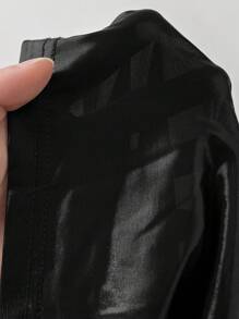 Flirla 大码女式纯色镂空性感褶皱吊带连体裤 - 黑色 - 查看 7