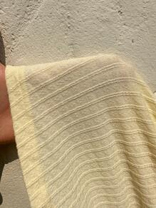 SHEIN Unity Deep V-Neck Halter Backless Short Dress, Low Neckline Versatile Slim Fit Mini Dress - Yellow - View 6