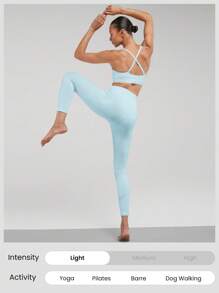 GLOWMODE FeatherFit™ Convertible Strap Sports Bra - Aqua Blue - View 6