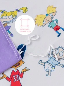 Nick 90s X SHEIN Cartoon Print Reversible Duvet Cover Set