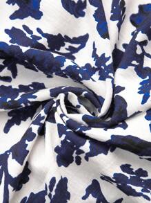 SHEIN Clasi Abito da spiaggia con maniche a sbuffo e stampa floreale all-over, adatto per vacanze e uso casual