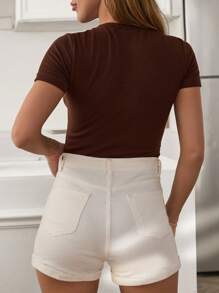 SHEIN Body casual de mujer de color marrón con textura