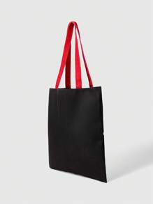 Winx Club X ROMWE Cartoon Printed Fashion Portable Tote Shoulder Bag For Women - Black - View 8