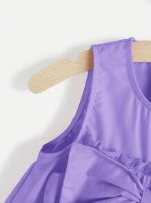 Cozy Pixies Baby Girl Sleeveless Dress With Large Bow Decor, Elastic Waist