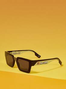 TOM & JERRY X SHEIN Fashionable Letter & Cartoon Graphic Fashion Glasses - Black - View 4
