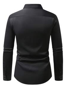 Manfinity Mode Solid Color Men's Long Sleeve Shirt, Minimalist & Fashionable, Suitable For Summer