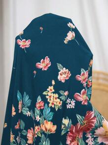 SHEIN Clasi 大码女式花卉印花露肩荷叶边领弹性袖口衬衫，适合度假和日常通勤 - 彩色 - 查看 5
