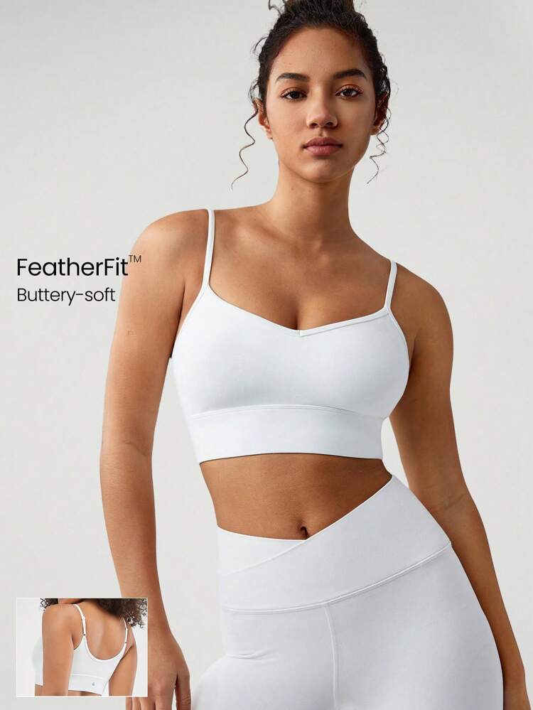 Featherfit™ Heart-Shaped U Back Adjustable To The Studio Sports Bra Low Impact Yoga Pilates Studio Spring Summer