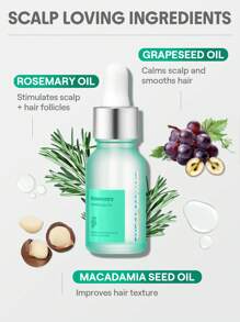 SHEGLAM HAIR Rosemary Hair And Scalp Oil -15ml/0.5Fl Oz,Hair Care Essential Oil,Rosemary Hydrating Oil Serum,Balance Scalp Sebum,Soothe Dry Scalp,Increase Shine & Elasticity,Nourish Hair Follicles,Enriched With Rosemary Oil,Macadamia Seed Oil And Grapeseed Oil Suitable For People With Sensitive Scalp And Dandruff Makeup Beach Y2k Travel Camping School Cosplay Gift Campus Fashion