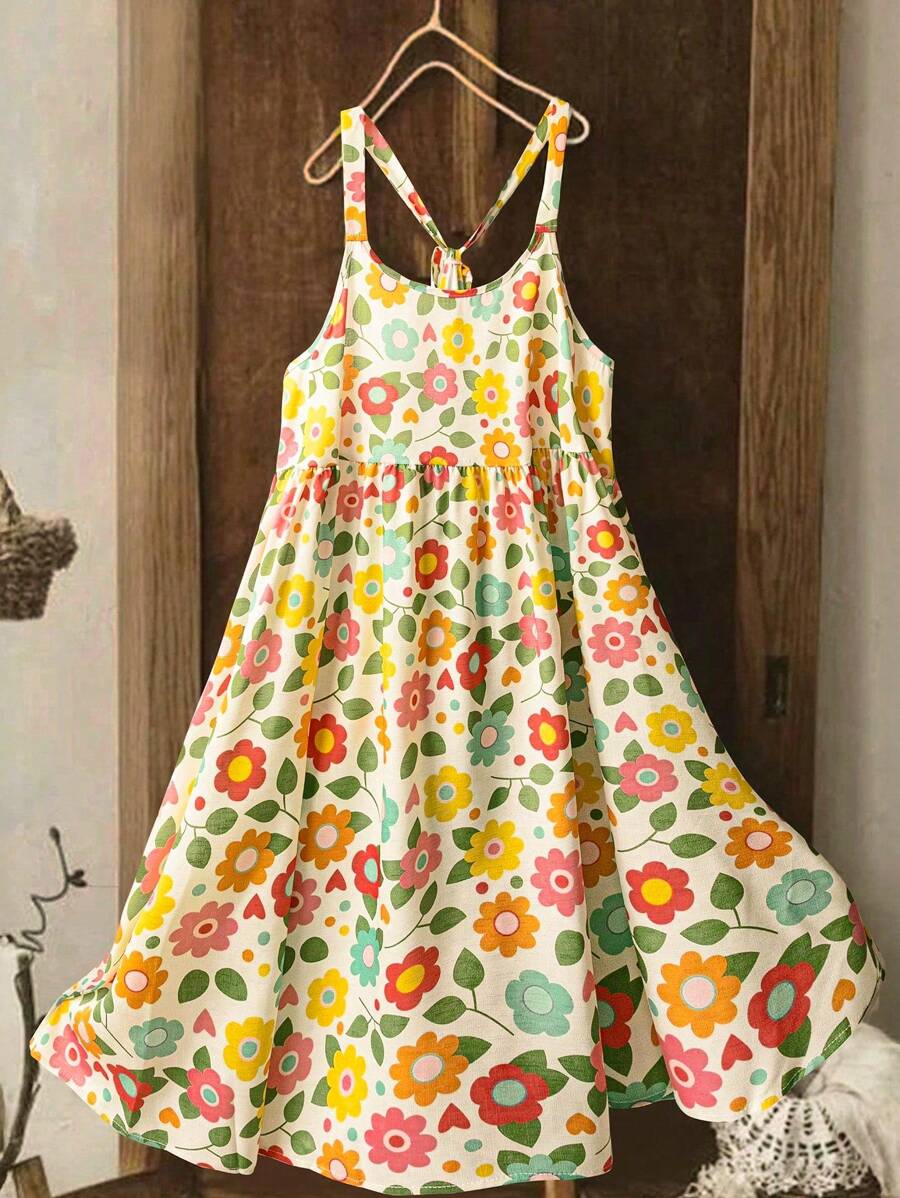 SHEIN LUNE Váy in hoa dễ thương thường ngày cỡ lớn cho nữ, thích hợp cho đi chơi, ở nhà, đi biển, du lịch, mùa hè - Nhiều màu - Xem 1