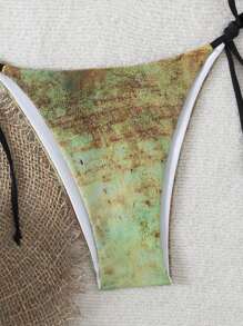 Swim Vcay Bộ đồ bơi bikini 2 mảnh họa tiết in gợi cảm cho nữ mùa xuân mới Halter Metallic - Nhiều màu - Xem 6