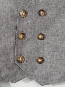 Souflis Souflis Set de 3 piezas de traje de caballero para niño - Chaleco de doble botonadura + Pantalones casuales + Pajarita negra, excluyendo la camisa, de moda, elegante y con estilo, tela cómoda, adecuado para primavera/otoño, perfecto para uso diario, fiestas, bodas, bautizos, actuaciones y eventos
