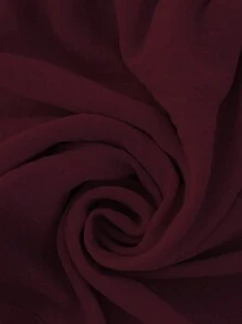 SHEIN Clasi Women's Lace Patchwork Waist Vacation Shirt - Burgundy - View 3