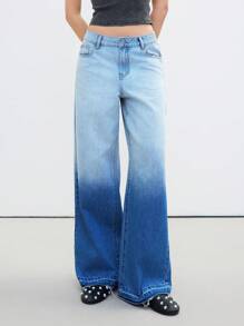 LYSMO Women's Relaxed Fit Pockets Wide Leg Casual Jeans, Versatile,Business,Casual,Fashionable Elegant,2025 Spring Summer Outfits For Women Cowgirl - Blue - View 5