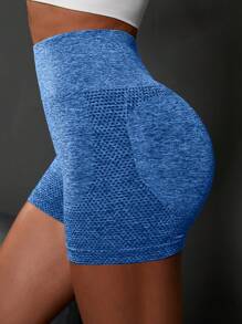 Easithlete 太空染色寬頭帶腰間運動短褲 藍色款 - 藍色 - 查看 2