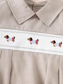 Souflis Souflis 男婴休闲翻领连体衣，腊肠犬印花 - 灰色 - 查看 6