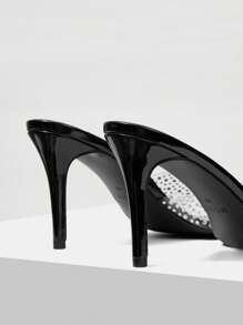 MOTF POINT TOE RHINESTONE HEELED SANDALS - Black - View 8