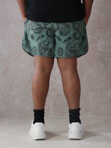SUMWON Plus Size Paisley Print Swimming Trunks Beach Pool Summer Holiday Bathing Suit Athletic Sports Lightweight Vacation Resort Wear
