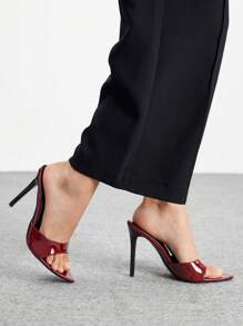 CUCCOO BIZCHIC 女士尖头高跟凉鞋，黑色细高跟鞋，9 厘米，性感，适合礼服、婚礼、情人节、夏装