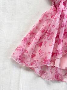 Soleia 女士度假情人节粉色浪漫荷叶边碎花露背上衣 - 淺粉色 - 查看 3