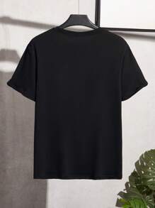 Manfinity LEGND 男士老鹰印花圆领休闲短袖 T 恤，夏季 - 彩色 - 查看 2