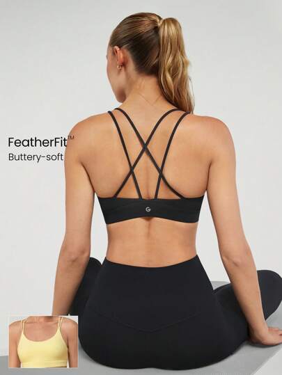 GLOWMODE حمالة صدر رياضية من FeatherFit™ ذات أربطة خلفية