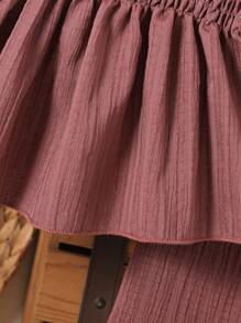 SHEIN Vintaside Kids Toddler Girls' Woven Camisole Top And Shorts Outfit