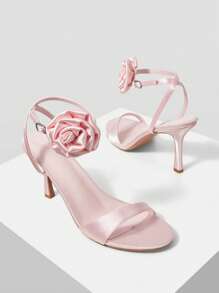 MOTF GIÀY CAO GÓT DÂY ĐEO CỔ CÁ HOA STEREO - Hồng - Xem 4