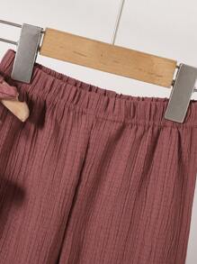 SHEIN Vintaside Kids Toddler Girls' Woven Camisole Top And Shorts Outfit