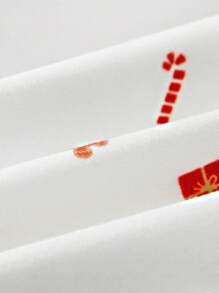 Cozy Pixies 5pcs/Set Baby Girl Christmas Element Pattern Contrast Color Romper, Pants, Hat, Gloves, Bib Gift Box Set